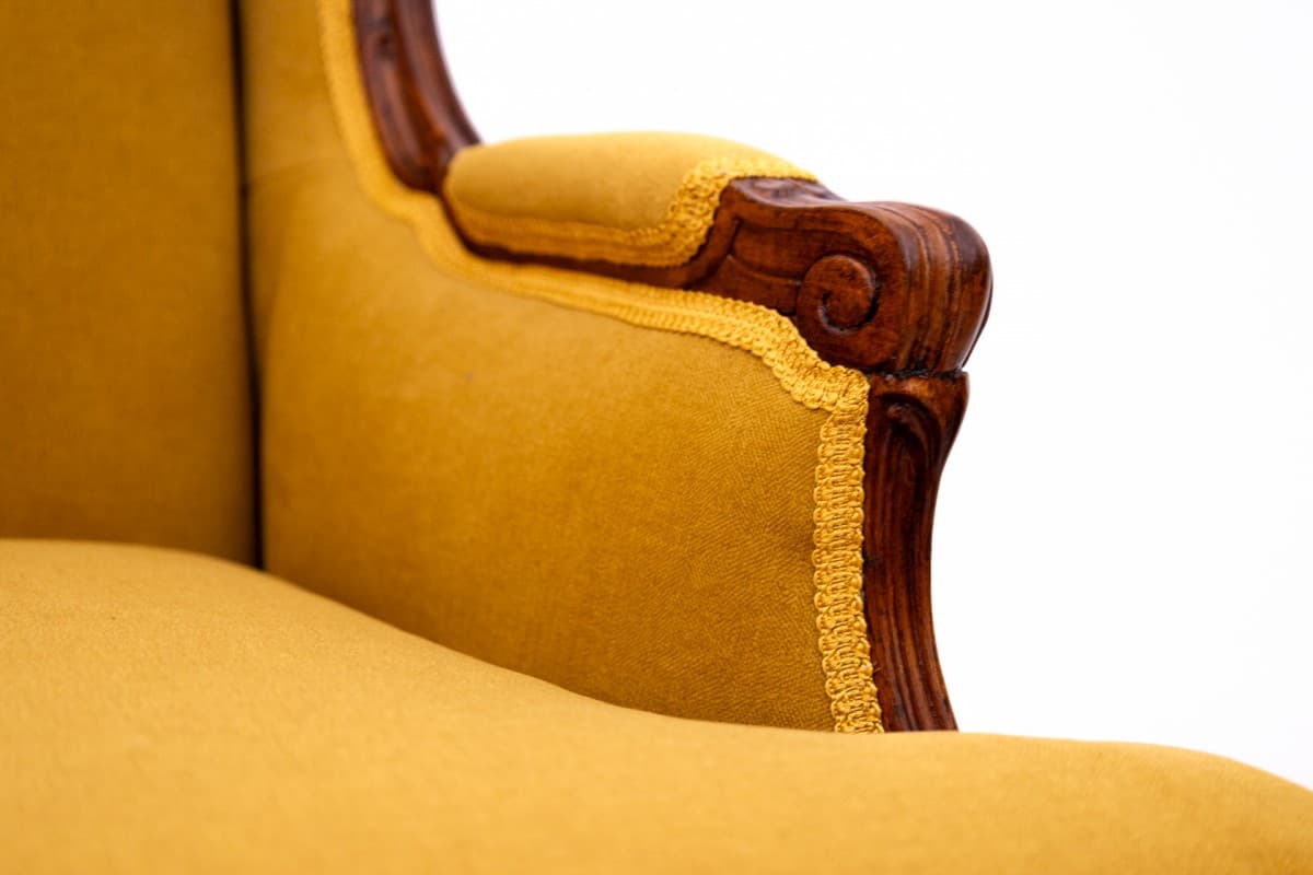 Musztardowe fotele uszaki, Francja, lata 20. - 50158