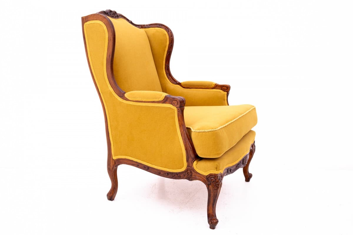 Musztardowe fotele uszaki, Francja, lata 20. - 50160