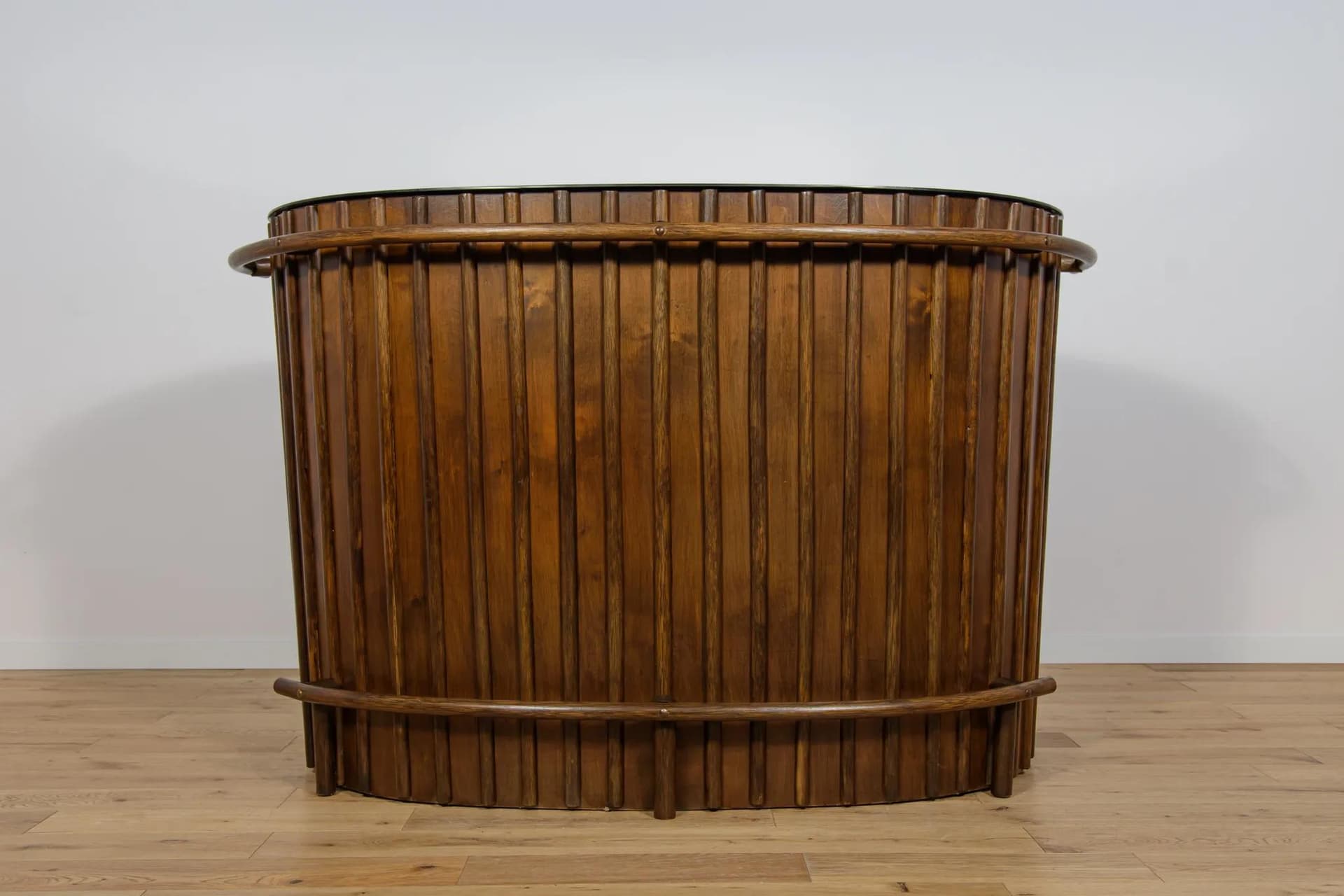 Bar koktajlowy tropikalny, brązowy, bambus, Francja, lata 60. - 71929