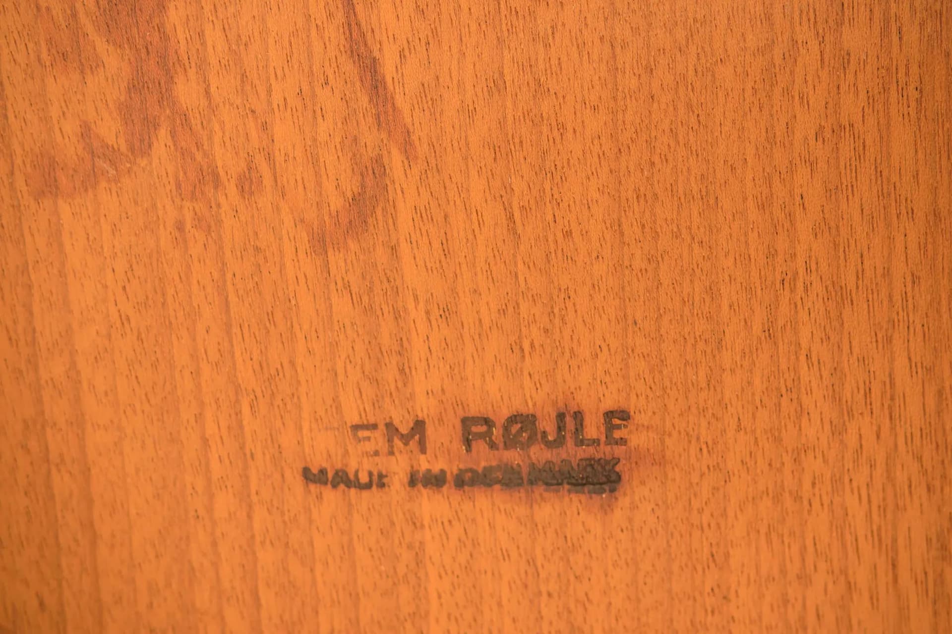 Zestaw jadalniany, teak brązowy, skóra naturalna czarna, proj. H. Olsen, Frem Røjle, Dania, lata 60. - 71852