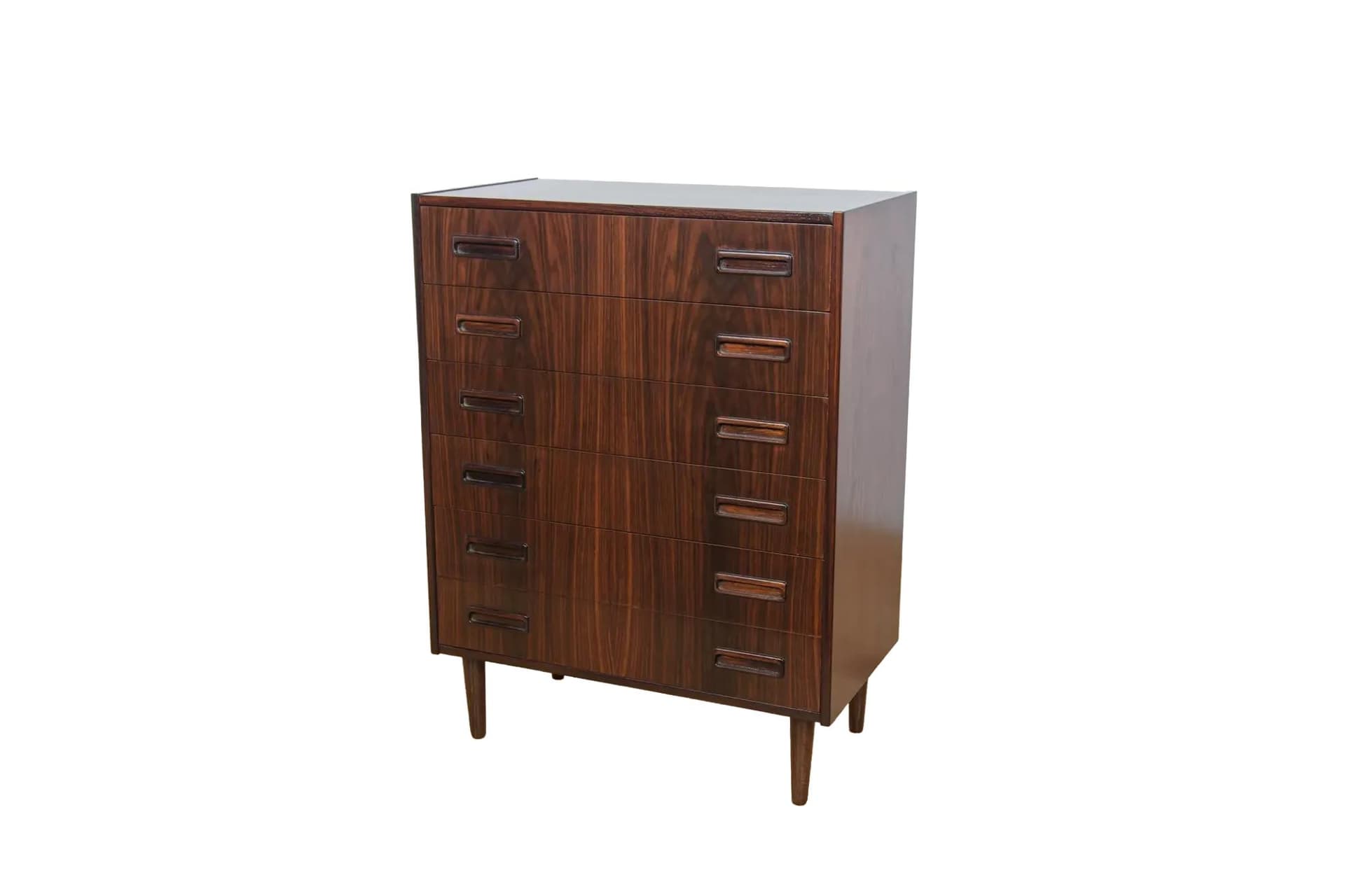 Komoda, palisander brązowy, proj. E. Jensen, Westergaard Mobelfabrik, Dania, lata 60.