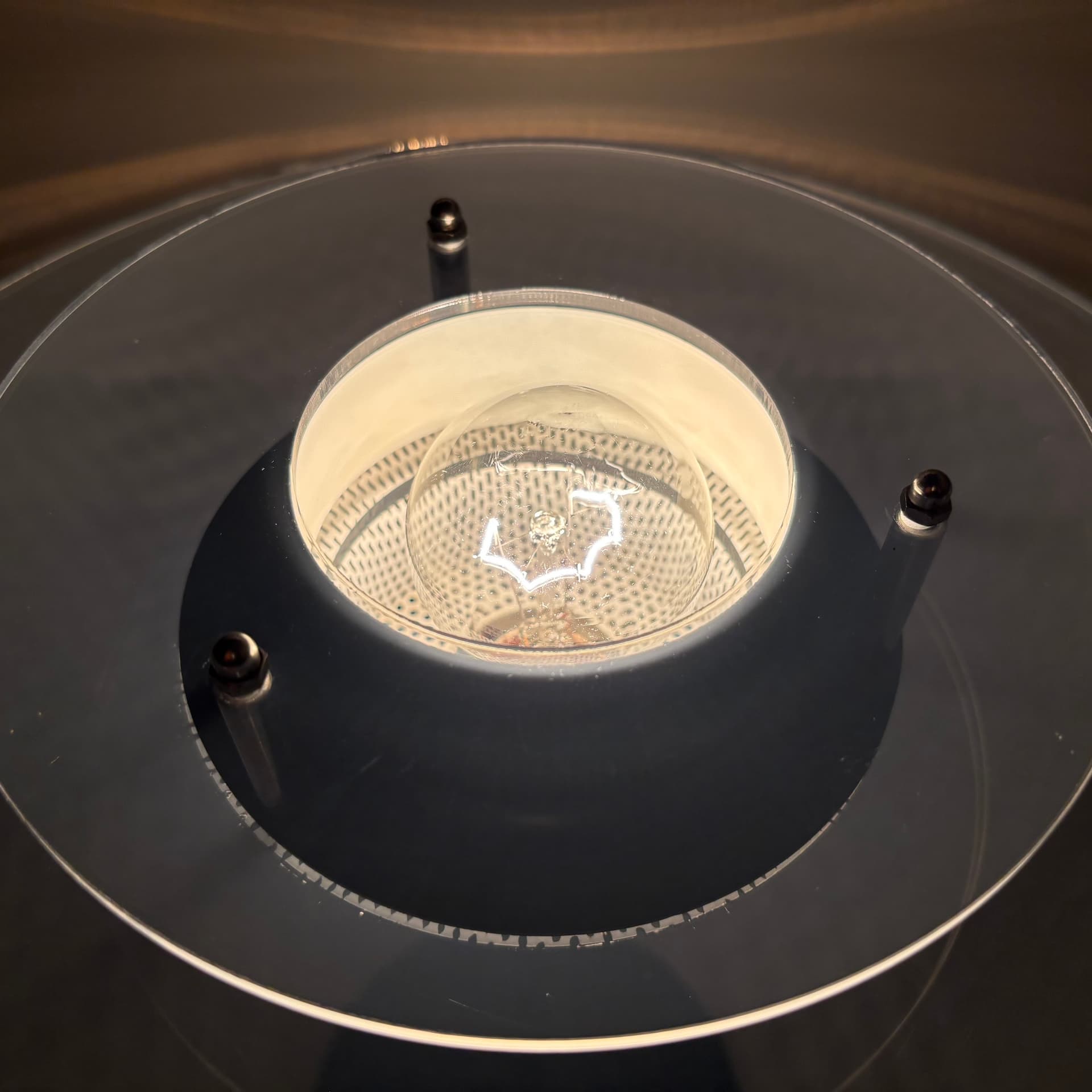 Lampa gabinetowa Circle, czarny, metal transparentny, Szwecja, lata 80. - 69612