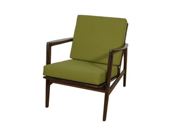 Fotel 300-139, beech brązowy, tkanina zielona, Swarzędzka Fabryka Mebli, Polska, lata 60. - WYMIARY