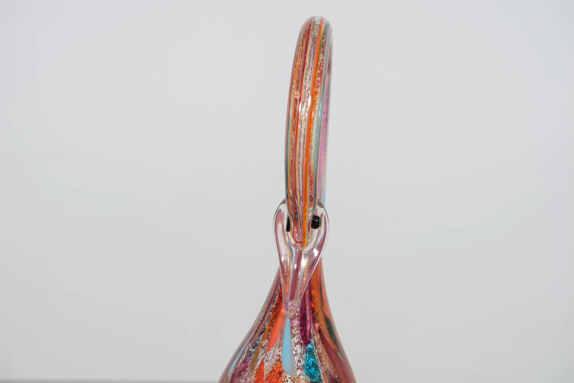 Figurka łabędzia, Murano, szkło multikolor, Włochy, lata 60. - 71618