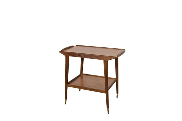 Wózek barowy, teak brązowy, Dania, lata 60. - WYMIARY