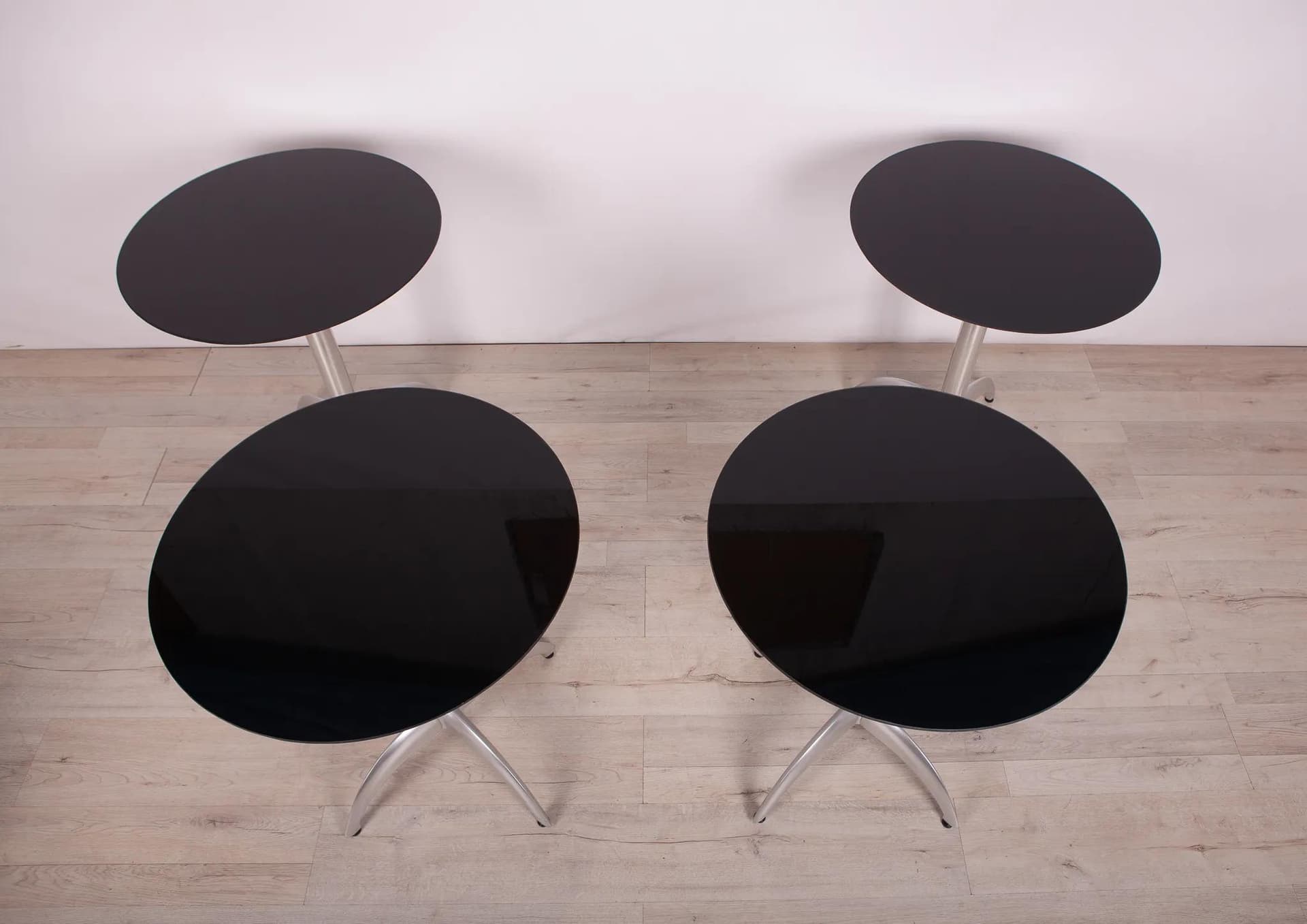 Side table, black glass, aluminium, Denmark, 21st c. - 71312