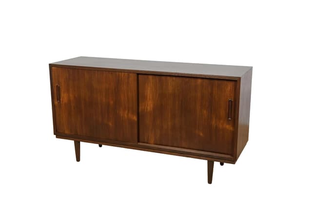 Sideboard, brown teak, by P. Hundevad, Denmark, 1970s. - DIMENSION
