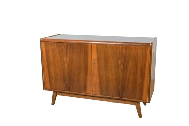 Sideboard, brown beech wood, by B. Landsman, H. Nepozitek, Jitona, Czechoslovakia, 1960s. - DIMENSION