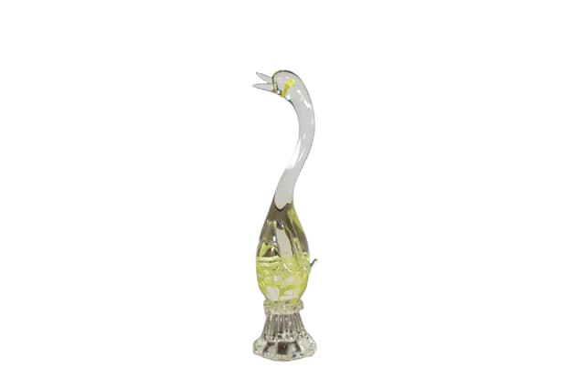 Goose figurine, Murano, yellow glass, Italy, 1960s. - DIMENSION