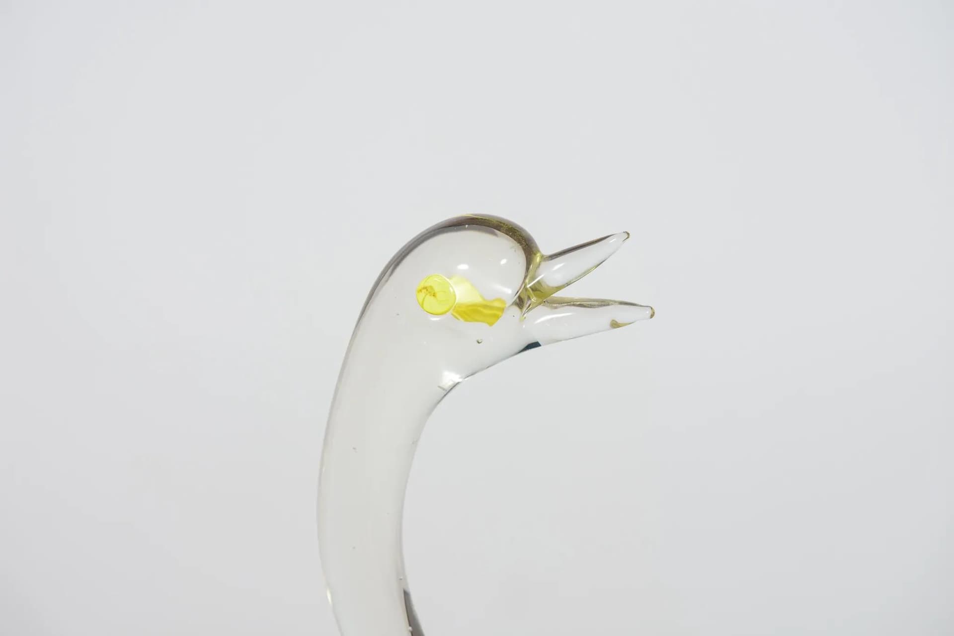 Goose figurine, Murano, yellow glass, Italy, 1960s. - 71076