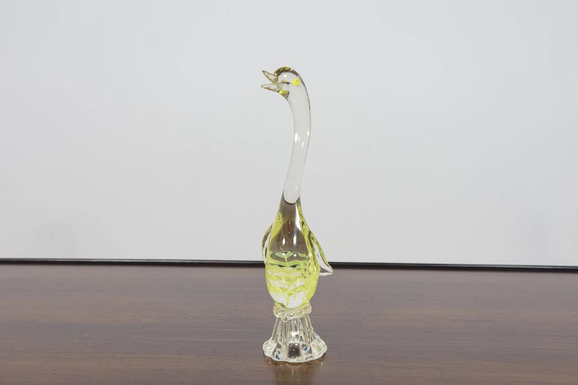 Goose figurine, Murano, yellow glass, Italy, 1960s. - 71073
