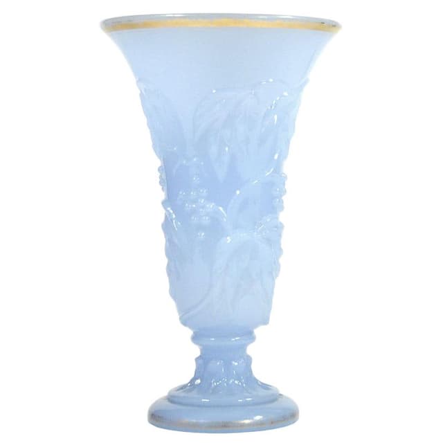 Błękitny wazon ze szkła opalinowego, Baccarat, Francja, poł. XIX w. - WYMIARY