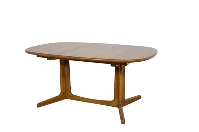 Extendable Table, brown oak, by N.O. Møller, Denmark, 1970s. - DIMENSION