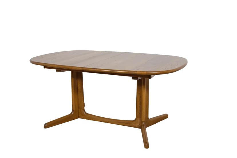 Extendable Table, brown oak, by N.O. Møller, Denmark, 1970s.