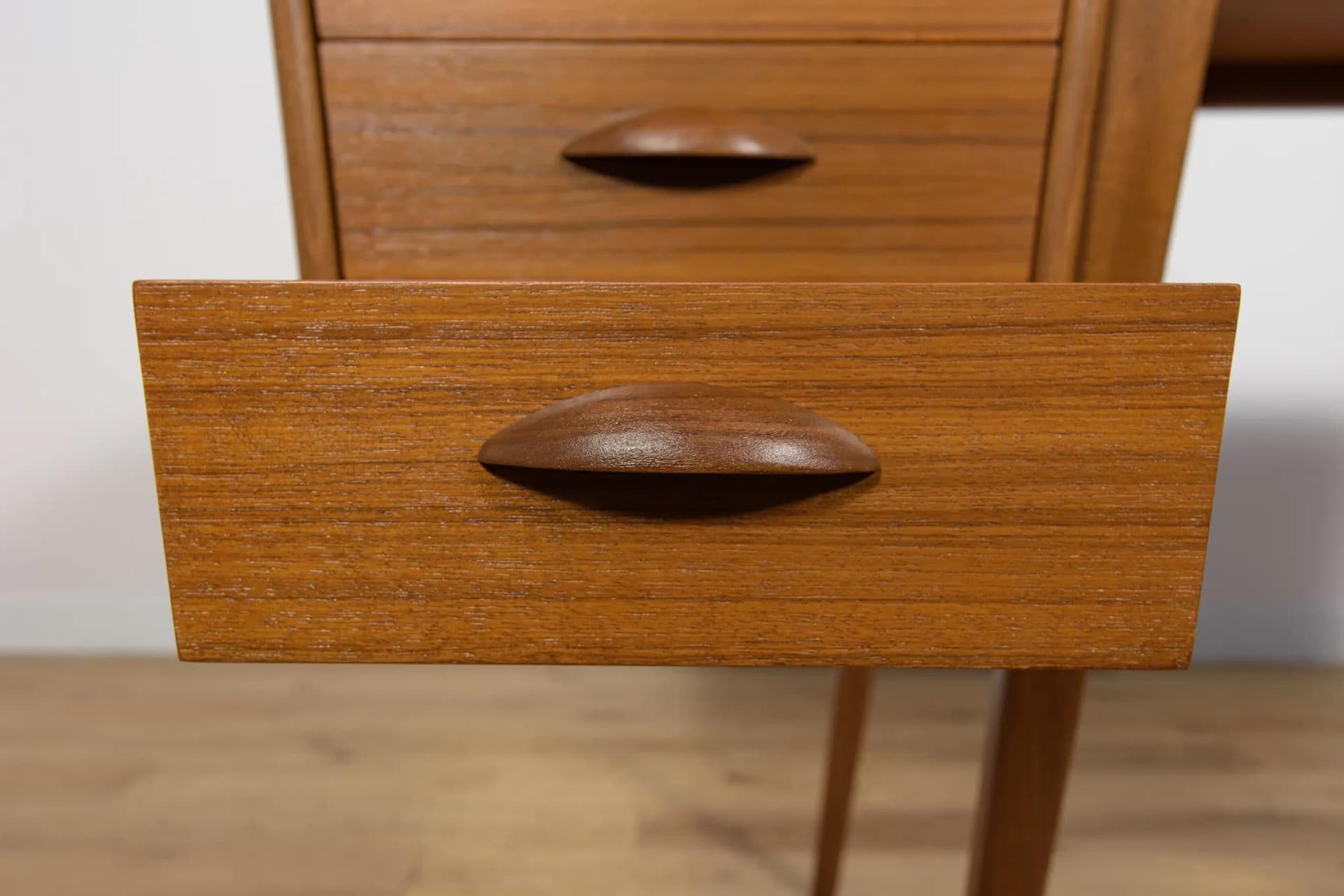 Desk, brown teak, by S. Skogh, Sweden, 1960s. - 71019