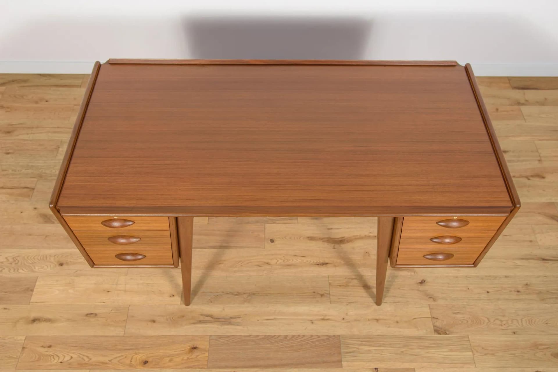 Desk, brown teak, by S. Skogh, Sweden, 1960s. - 71017