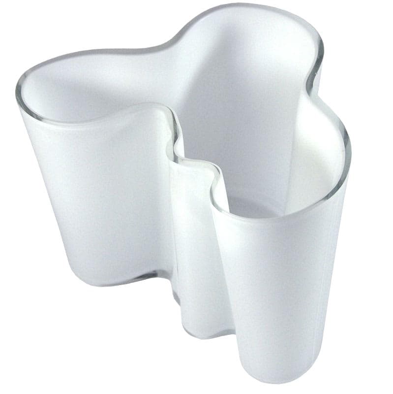 Biały wazon Savoy, proj. A. Aalto dla Iittala, Finlandia, lata 60.