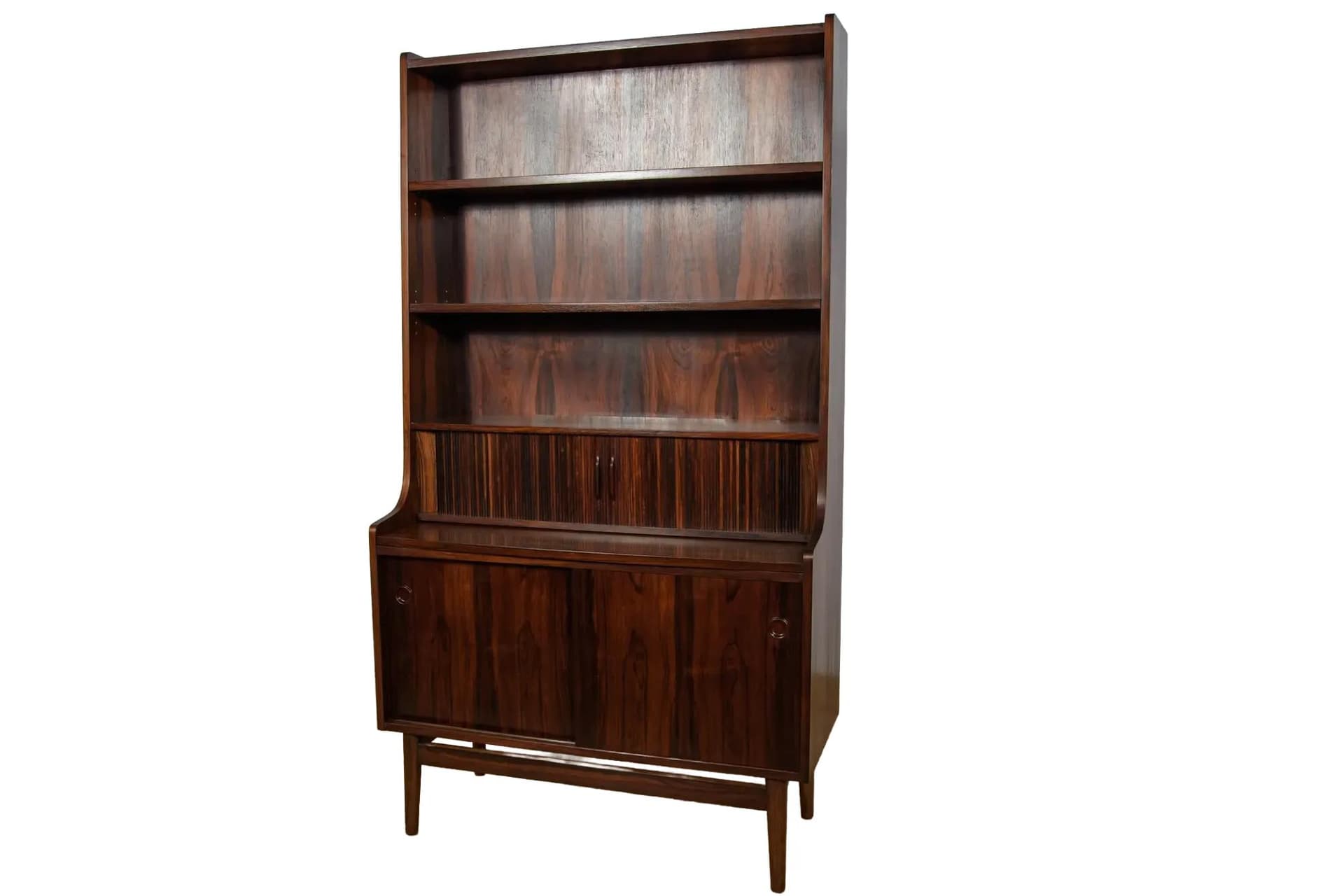 Bookcase, brown rosewood, by J. Sorth, Denmark, 1960s.