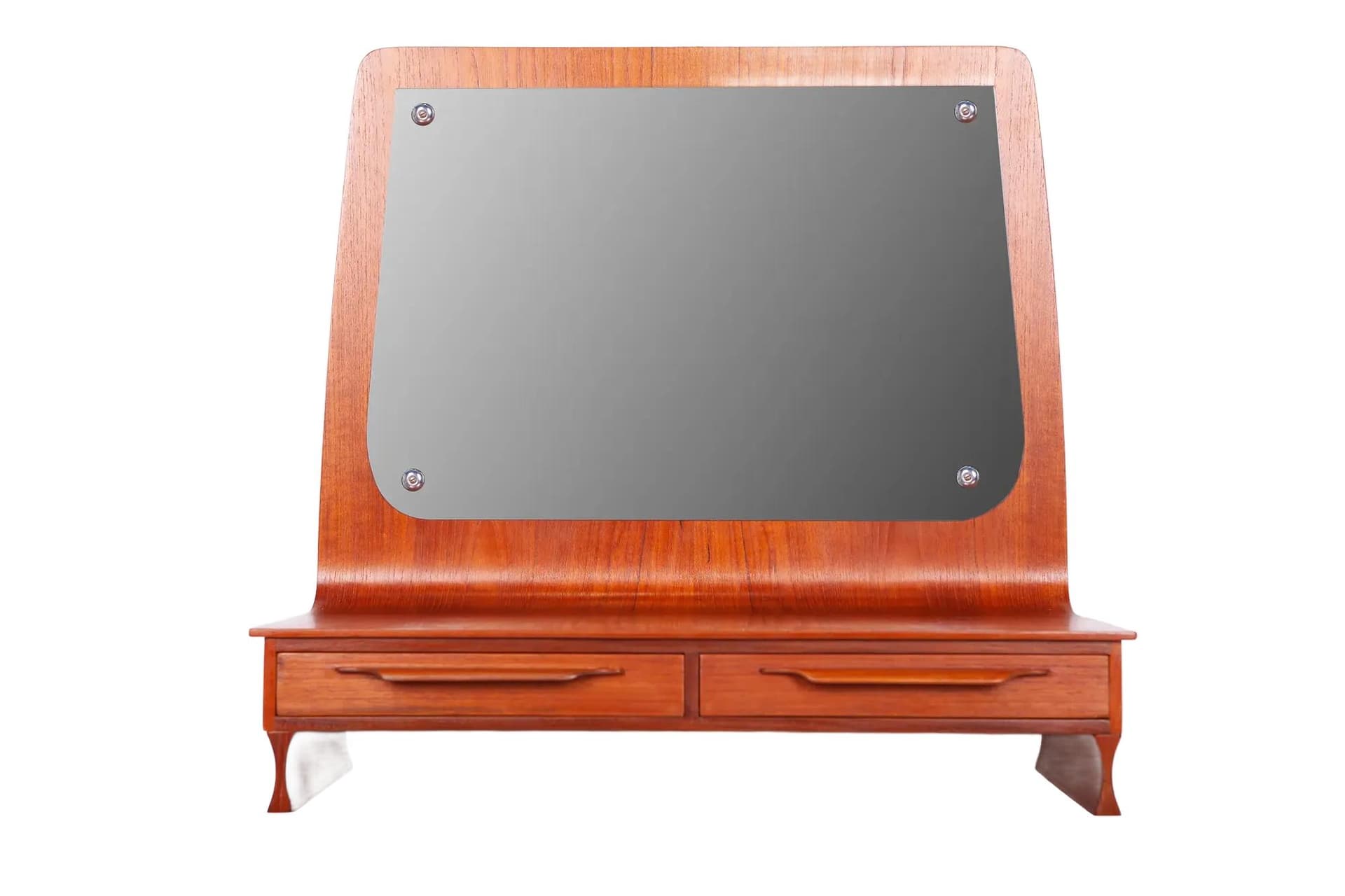 Toaletka wisząca, teak brązowy, proj. J. Andersen, CFC Silkeborg, Dania, lata 60.