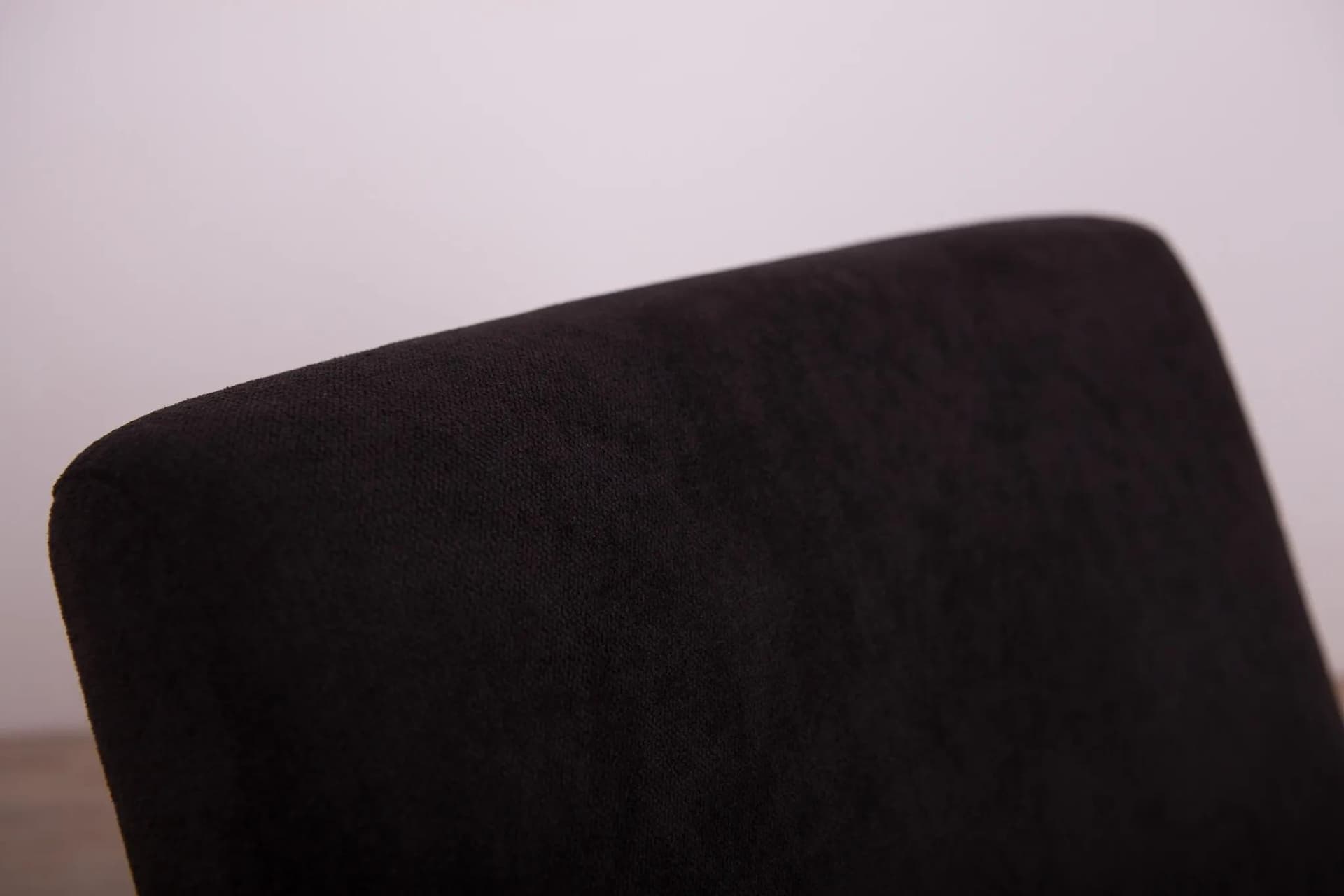 Armchair Model 53, black velvet, beech, by J. Šmidek, TON, Czechoslovakia, 1960s. - 70726