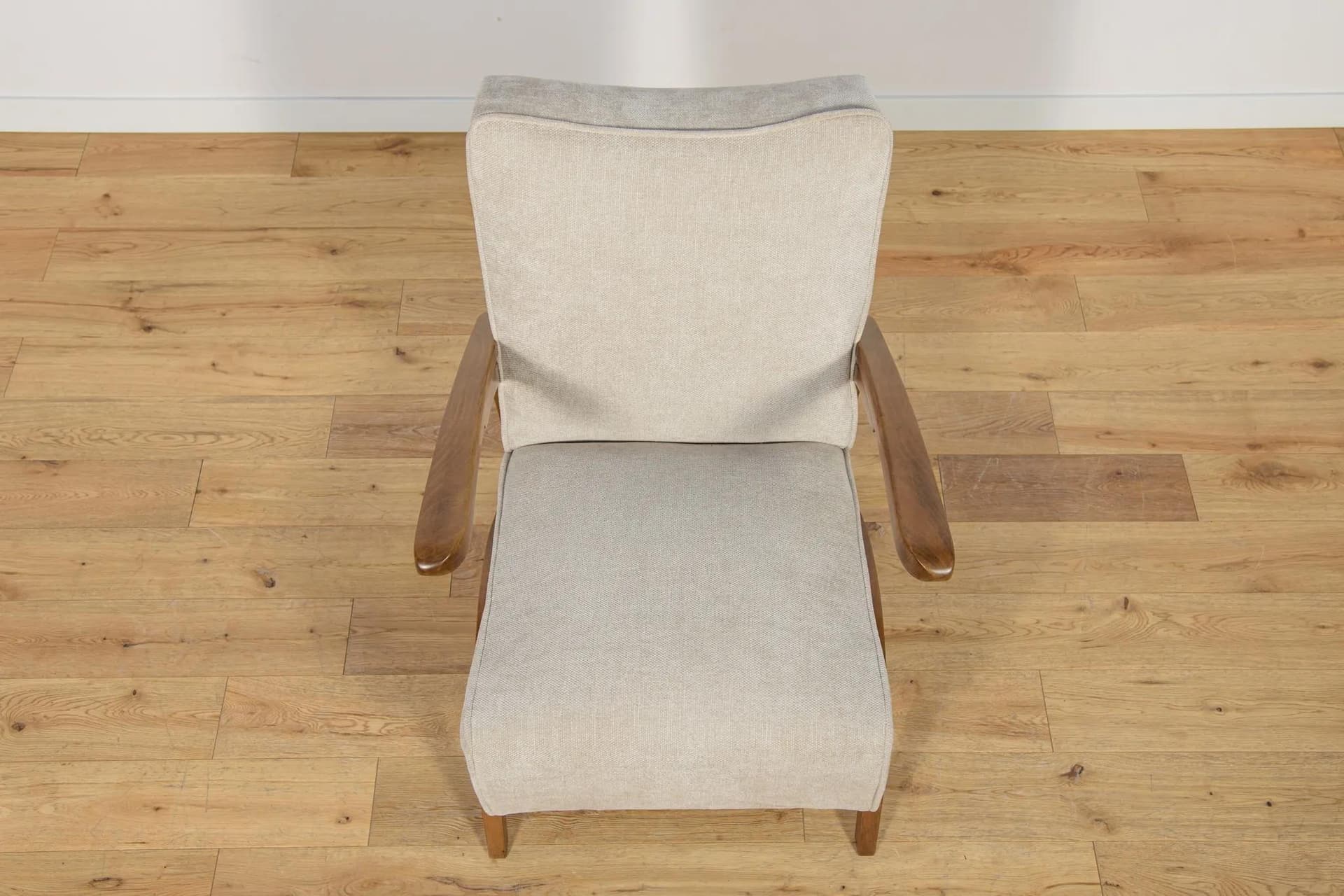 Armchair, beige, wood, by J. Halabala, Thonet, Czechoslovakia, 1930s. - 70690