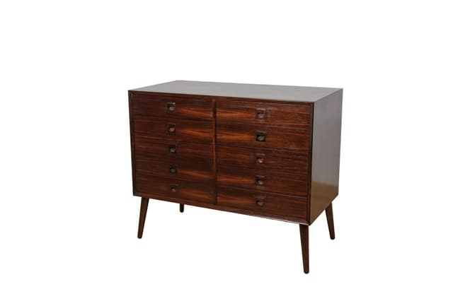 Chest of drawers, dark brown rosewood, Brouer Møbelfabrik, Denmark, 1960s. - DIMENSION