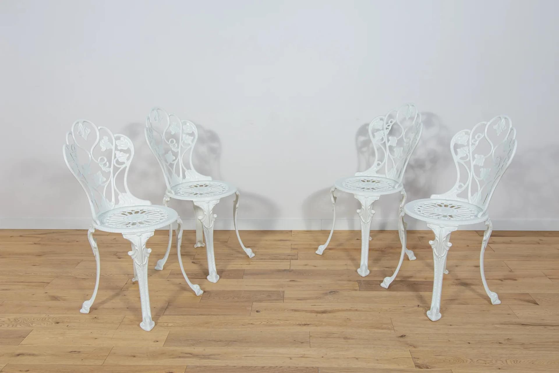 Komplet mebli ogrodowych, Art Nouveau, aluminium biały, Wielka Brytania, lata 50. - 70346