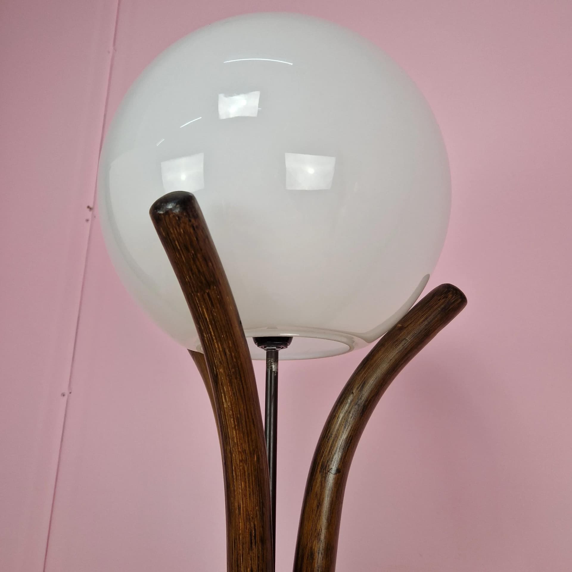 Lampa podłogowa, rattan brązowy ciemny, Polska, lata 70. - 73107