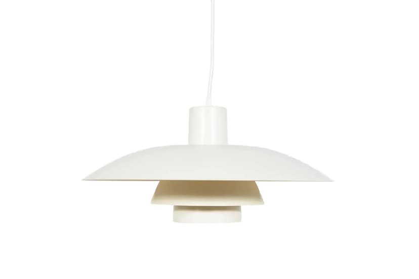 Lampa wisząca PH 4/3, aluminium ivory white, proj. P. Henningsen, Louis Poulsen, Dania, lata 60.