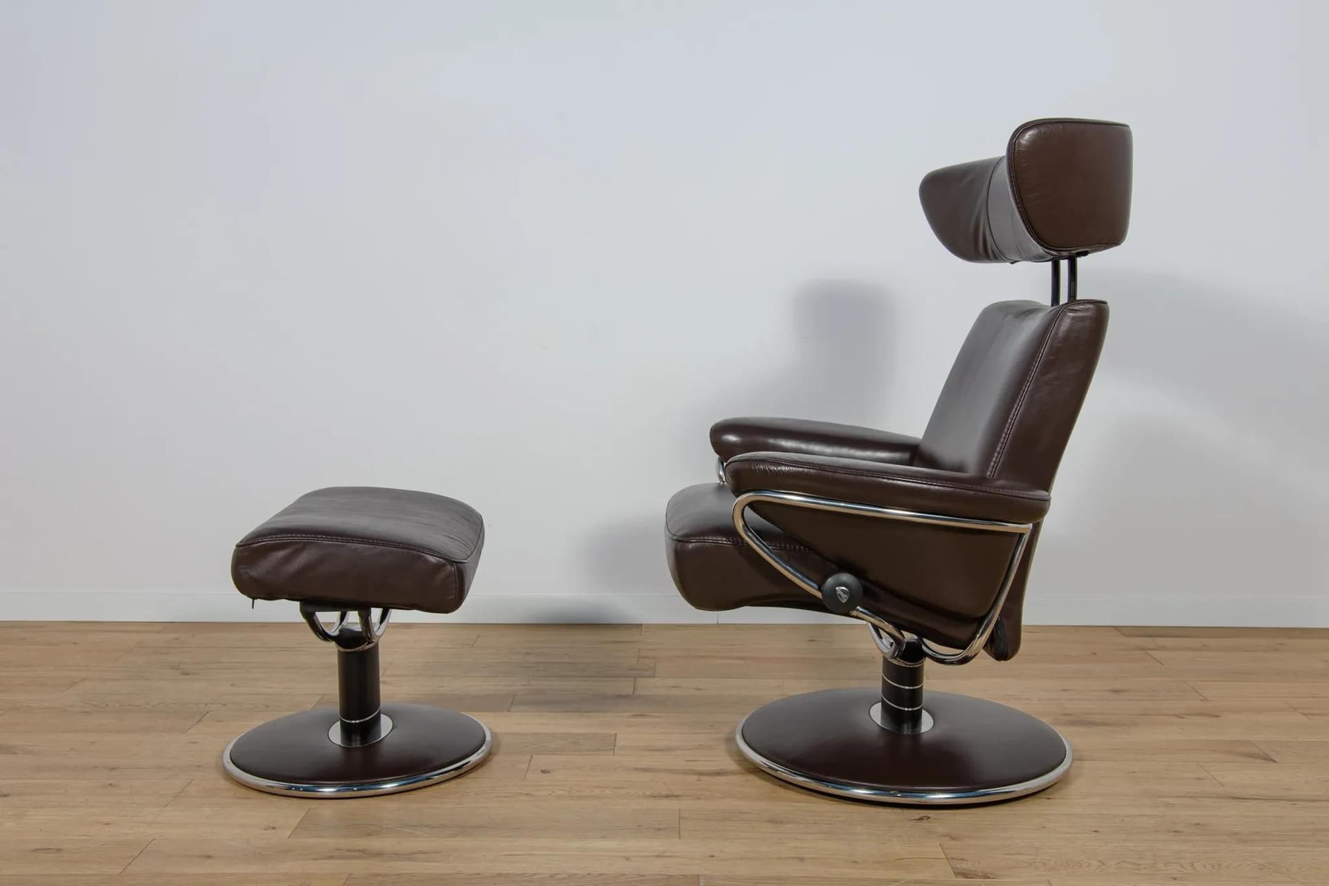 Lounge Chair with Ottoman Jazz, dark brown leather, Ekornes Stressless, Norway, 2000s - 70077
