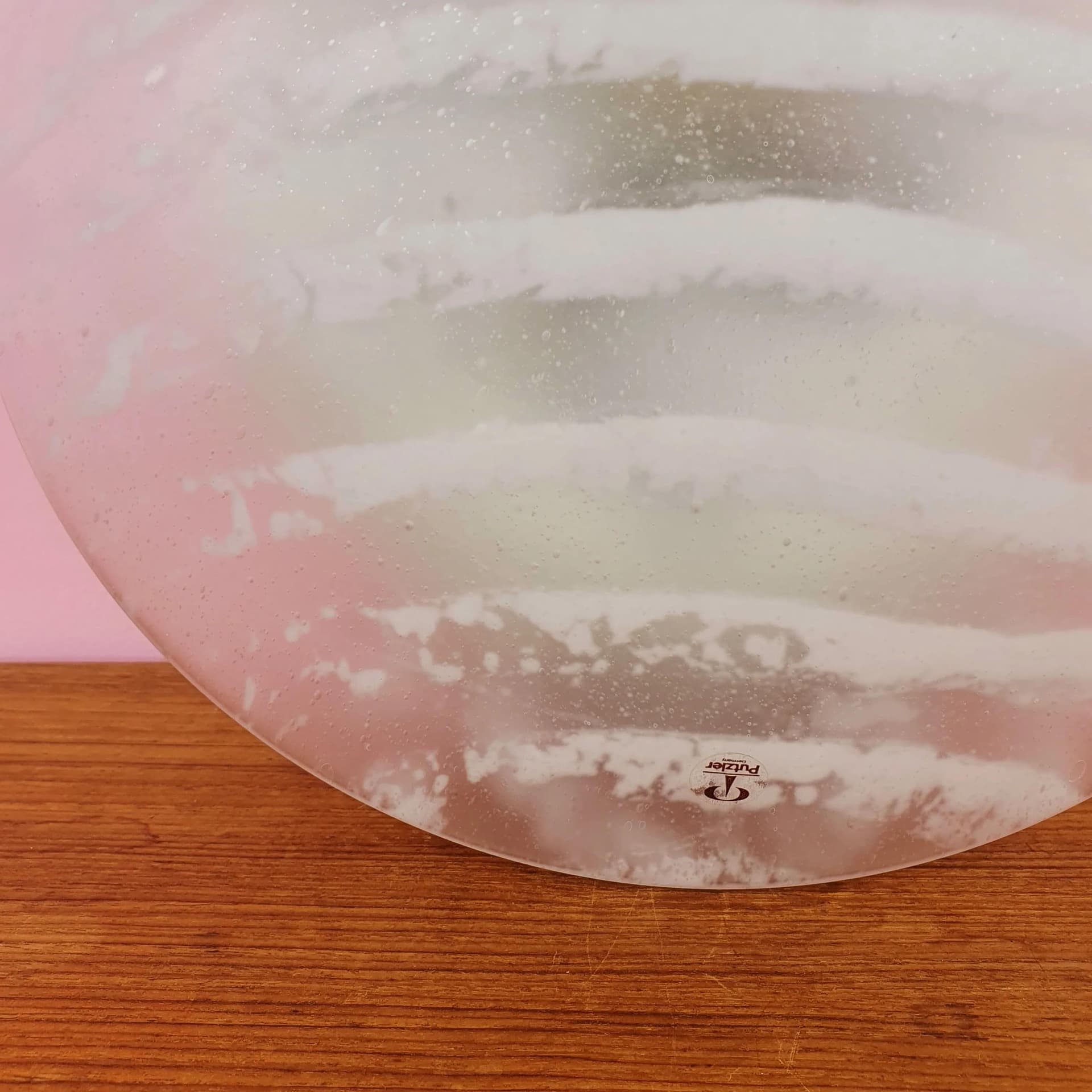 Ceiling lamp, white crystal glass, Peill & Putzler, Germany, 1970s. - 73090