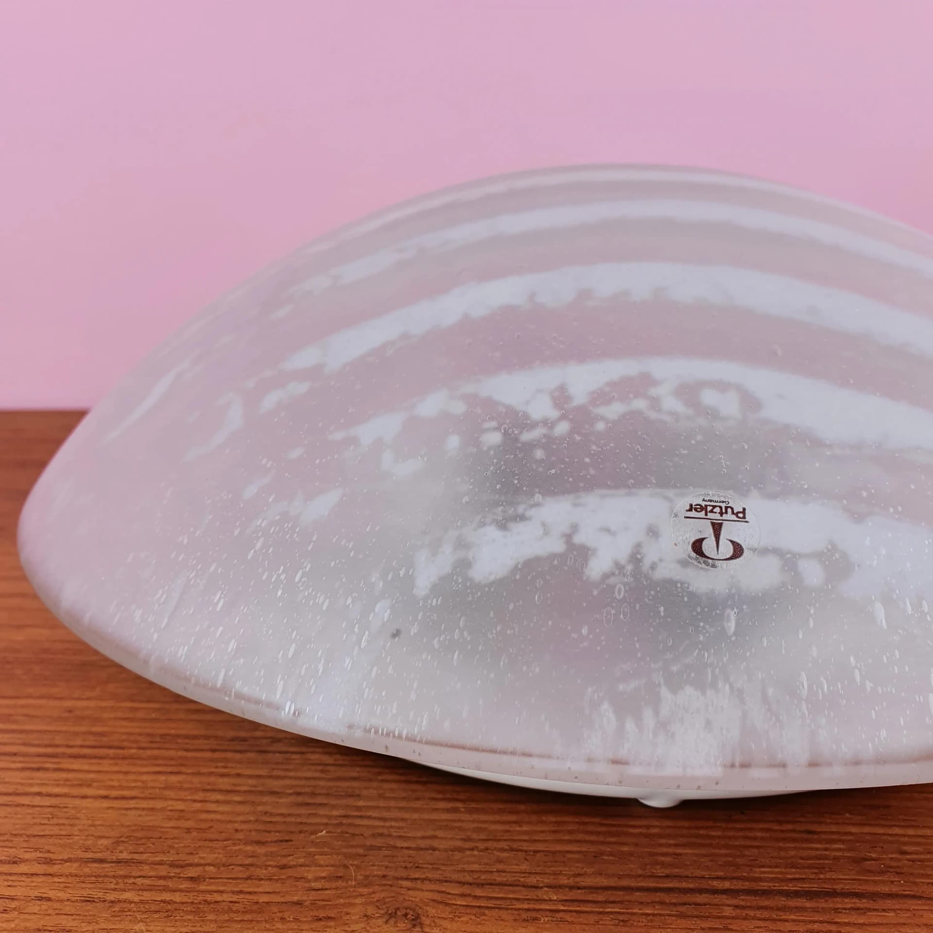 Ceiling lamp, white crystal glass, Peill & Putzler, Germany, 1970s. - 73089