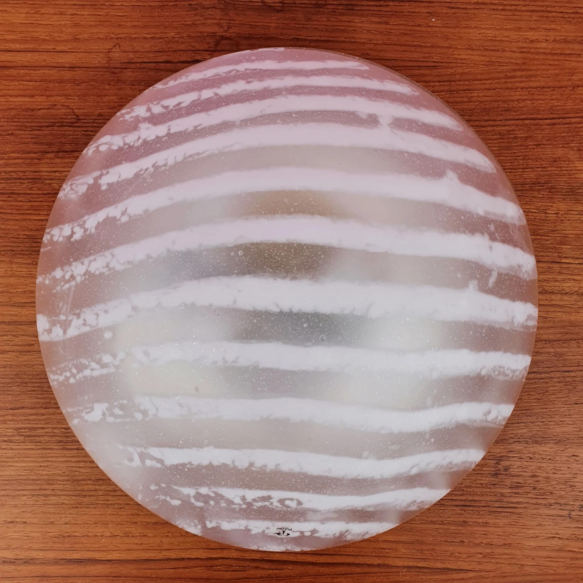 Ceiling lamp, white crystal glass, Peill & Putzler, Germany, 1970s. - 73093