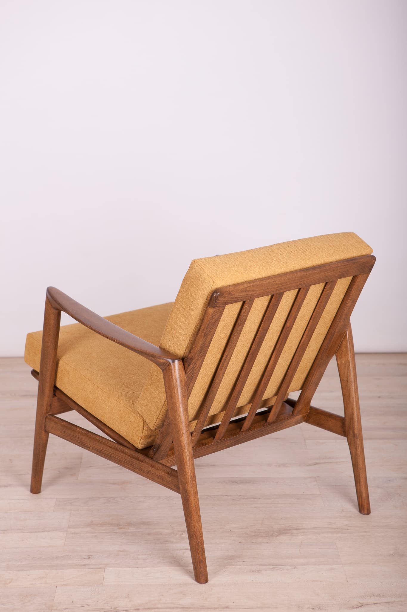 Pair of armchairs 300-139, mustard, beech, Swarzędzka Fabryka Mebli, Poland, 1960s - 69860