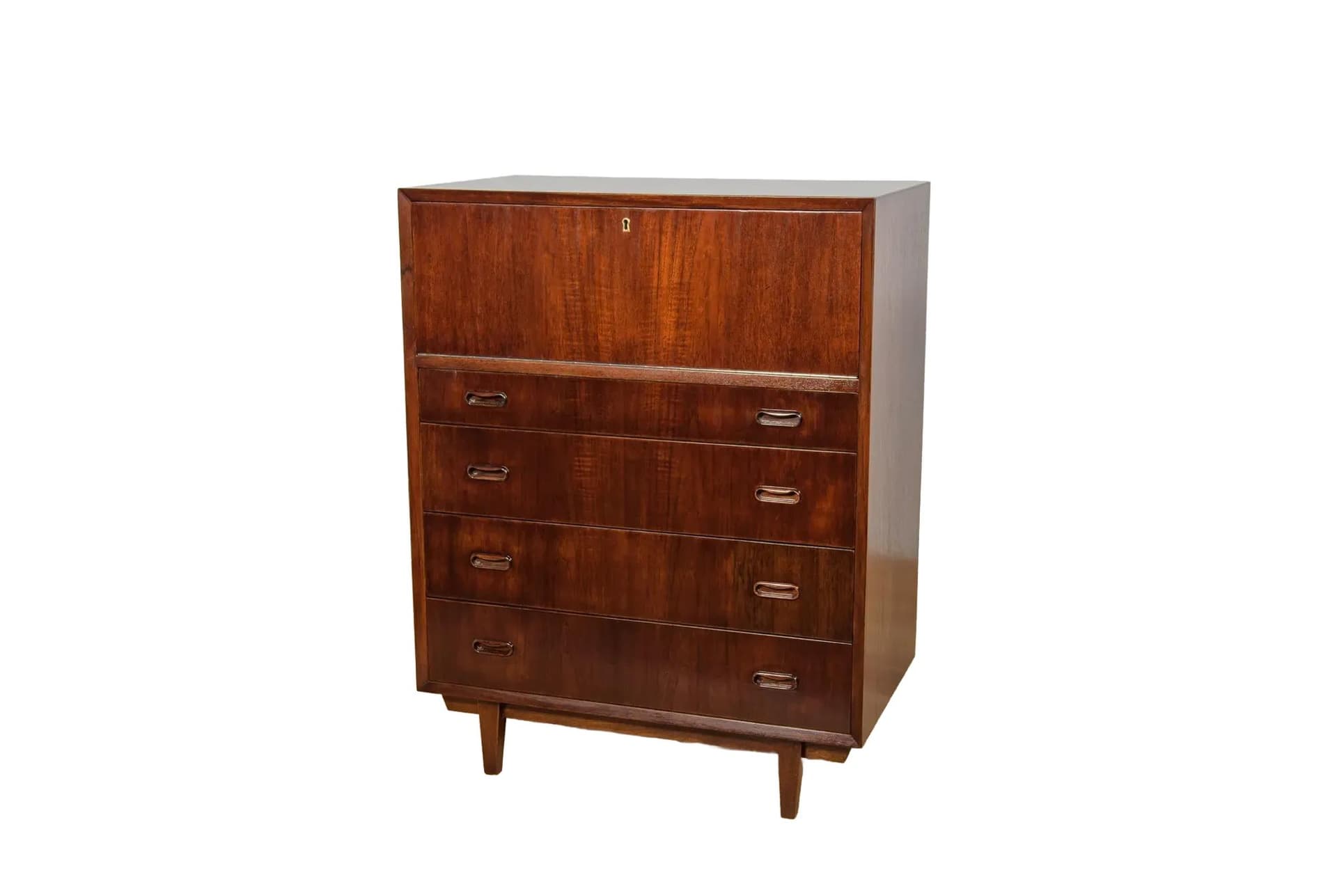 Komoda z barkiem, teak brązowy, Dania, lata 60.