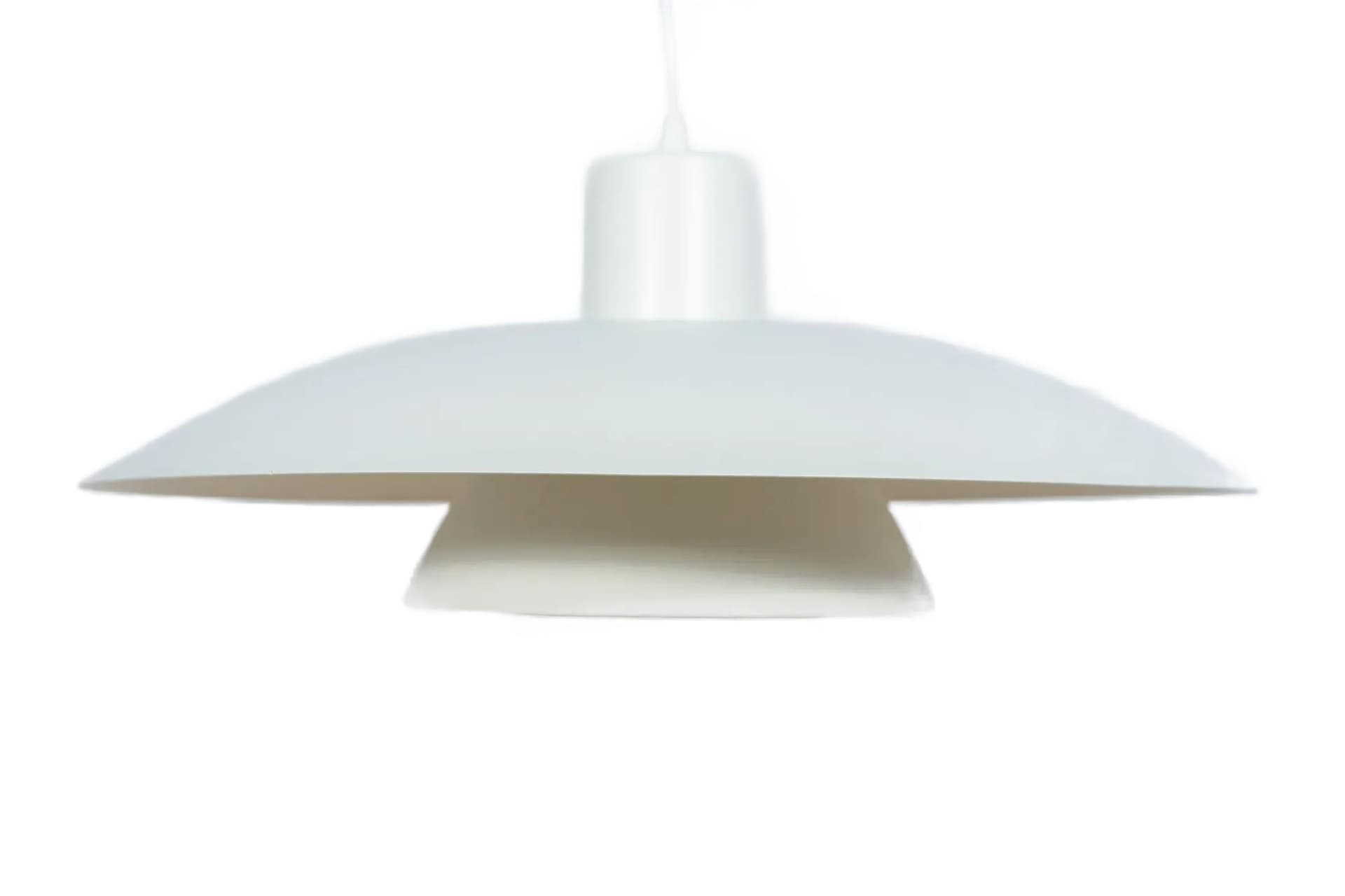 Lampa wisząca PH 4/3, metal biały, proj. P. Henningsen, Louis Poulsen, Dania, lata 60.