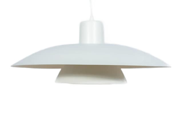 Lampa wisząca PH 4/3, metal biały, proj. P. Henningsen, Louis Poulsen, Dania, lata 60. - WYMIARY