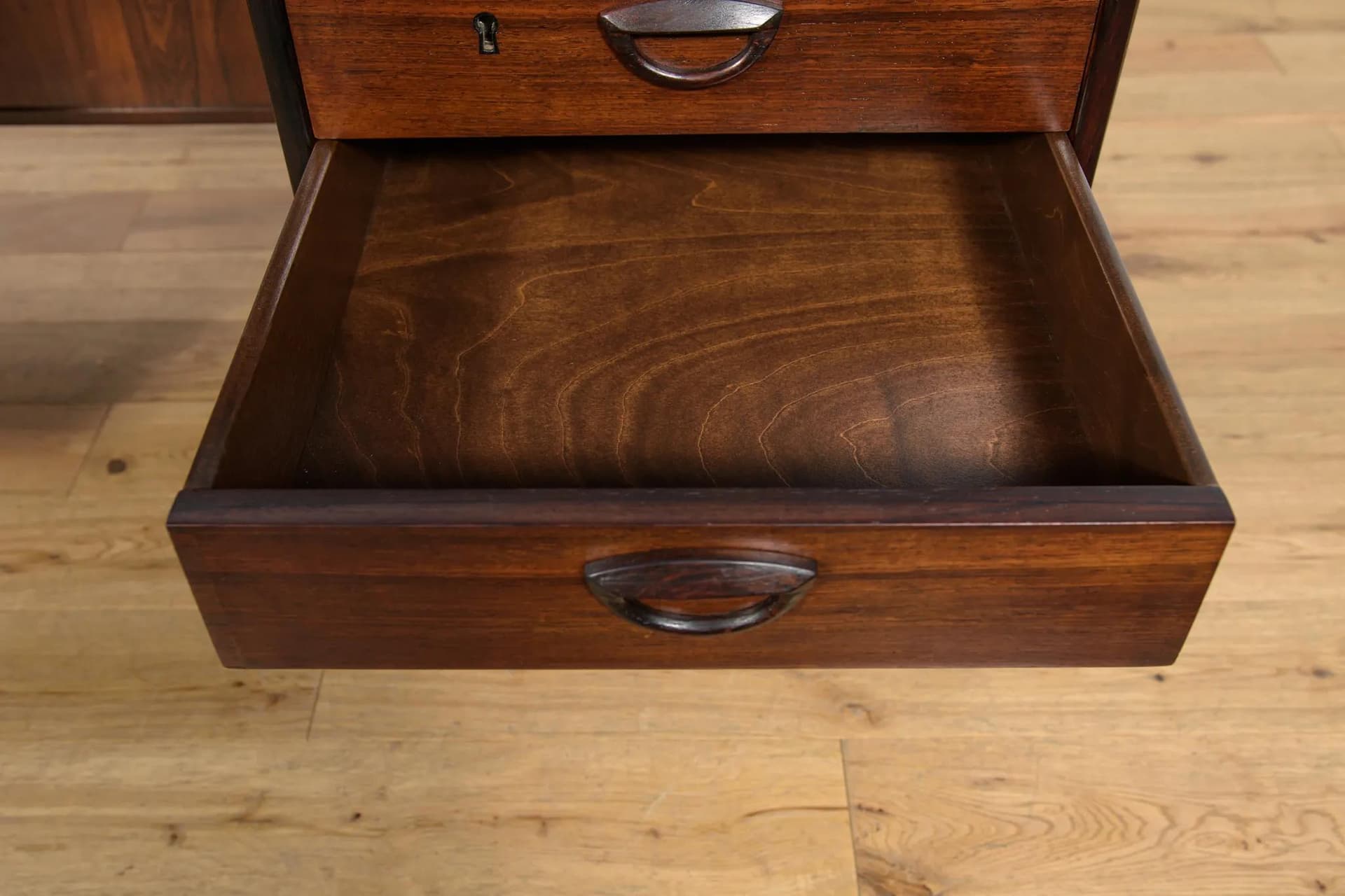 Desk, dark brown rosewood, by K. Kristiansen, Denmark, 1960s - 72844