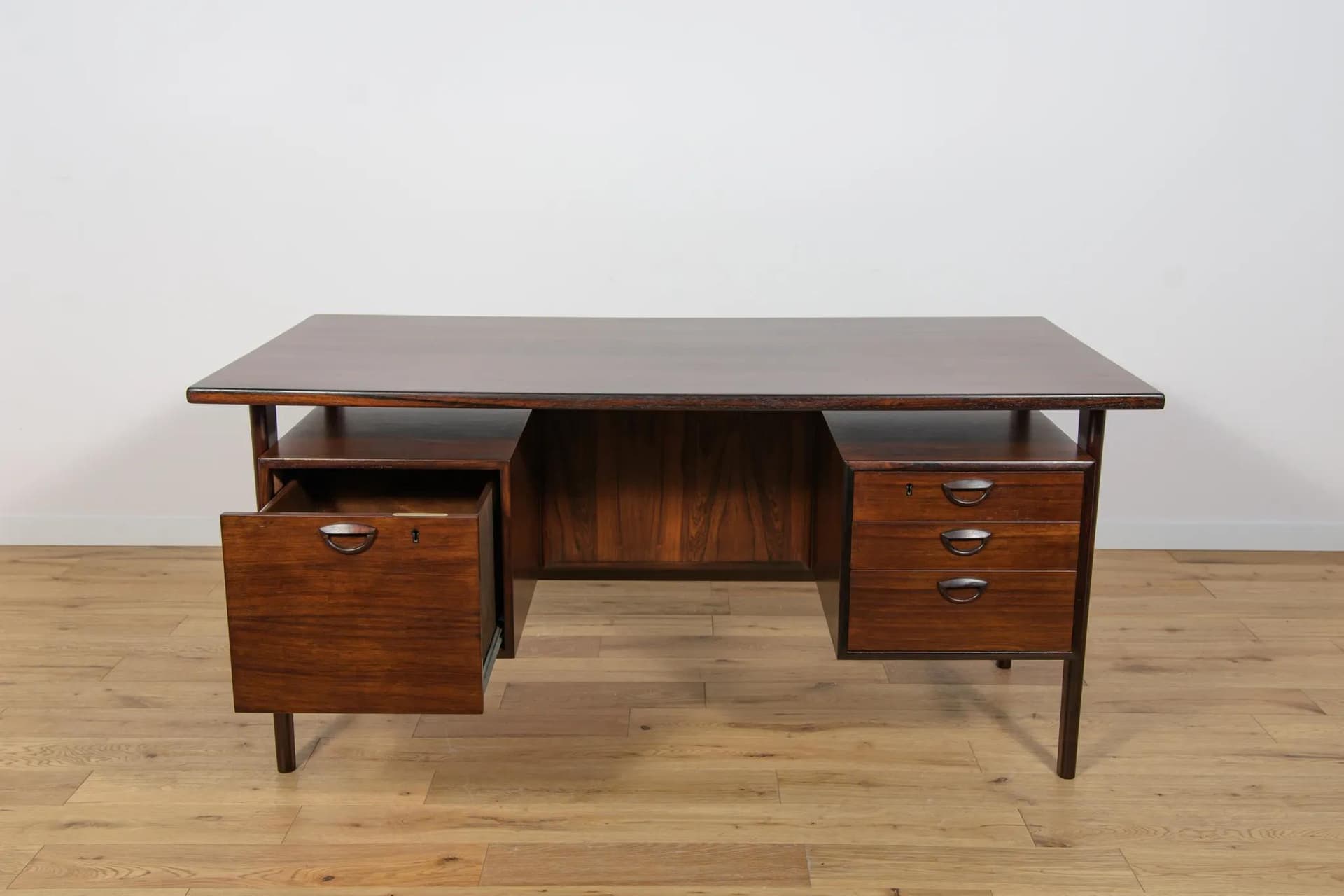 Desk, dark brown rosewood, by K. Kristiansen, Denmark, 1960s - 72840