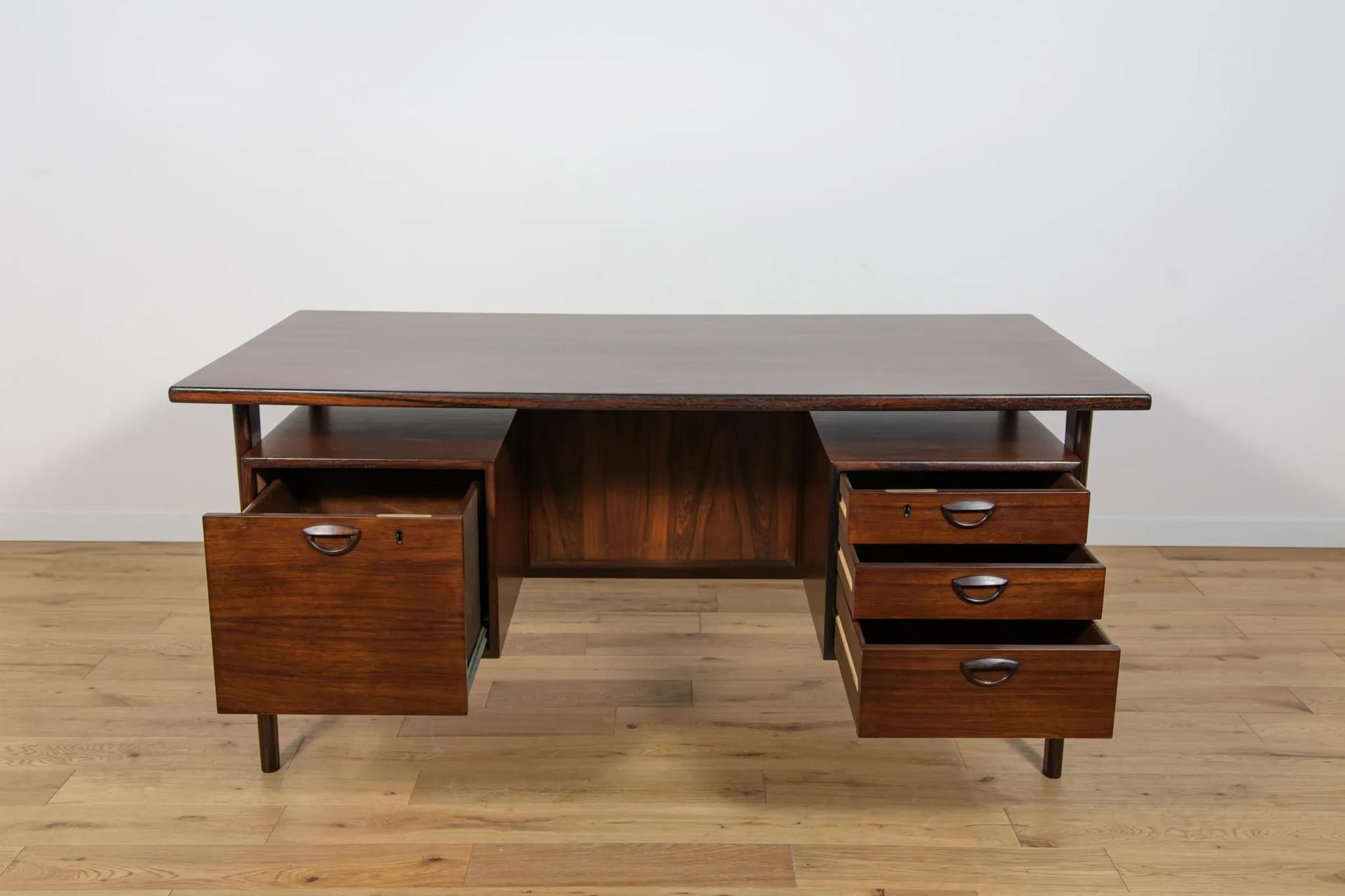 Desk, dark brown rosewood, by K. Kristiansen, Denmark, 1960s - 72845