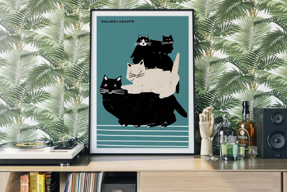 Poster Piramida kotów, 50x70 cm, by J. Zasada, Jakub Zasada - 71574