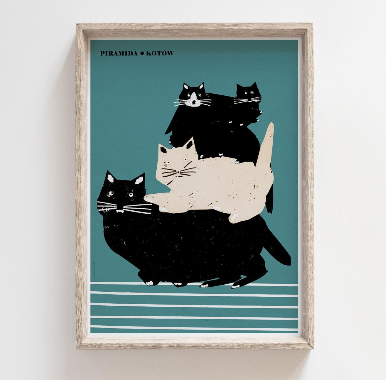 Poster Piramida kotów, 50x70 cm, by J. Zasada, Jakub Zasada - 71571