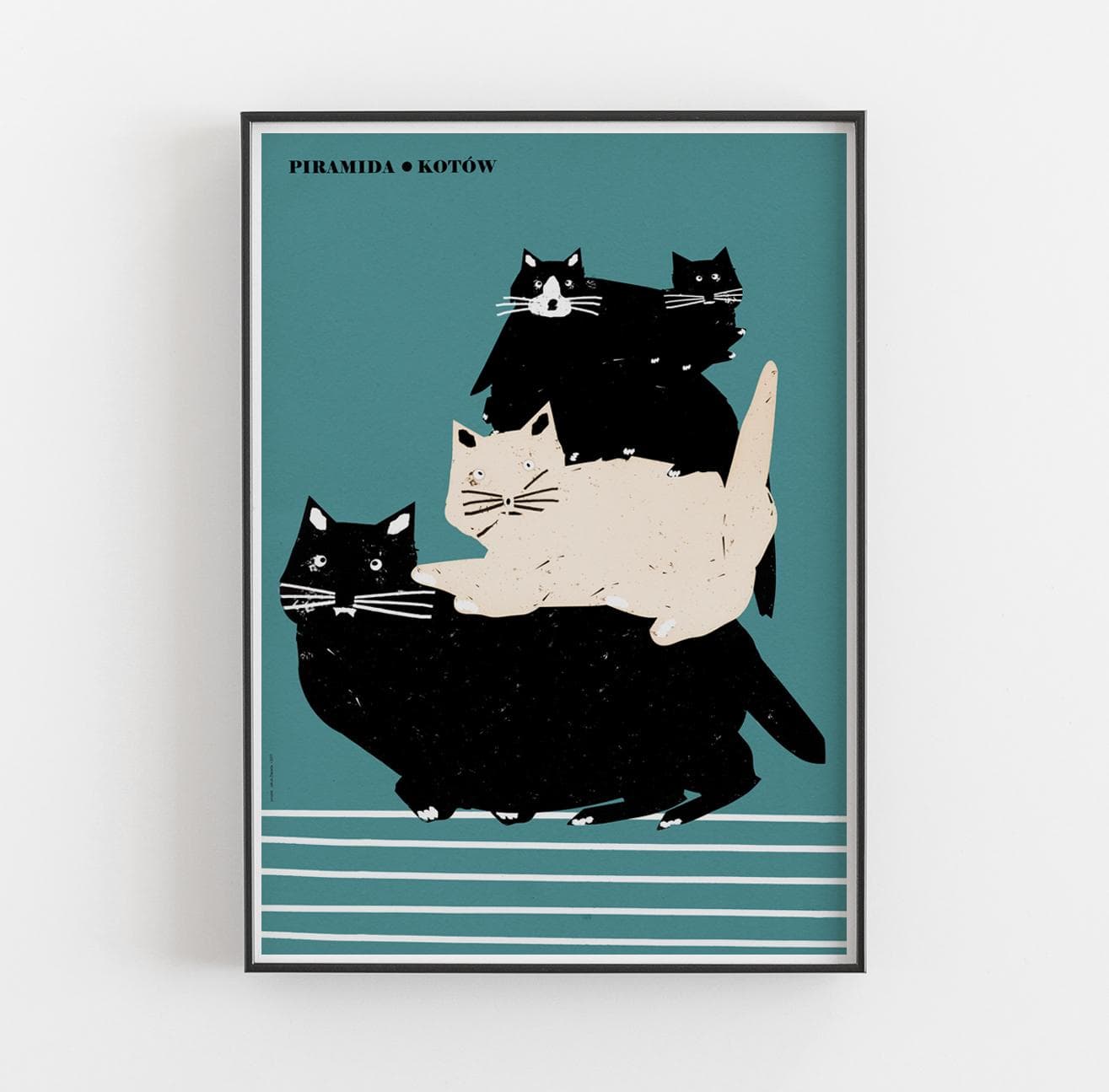 Poster Piramida kotów, 50x70 cm, by J. Zasada, Jakub Zasada - 71572
