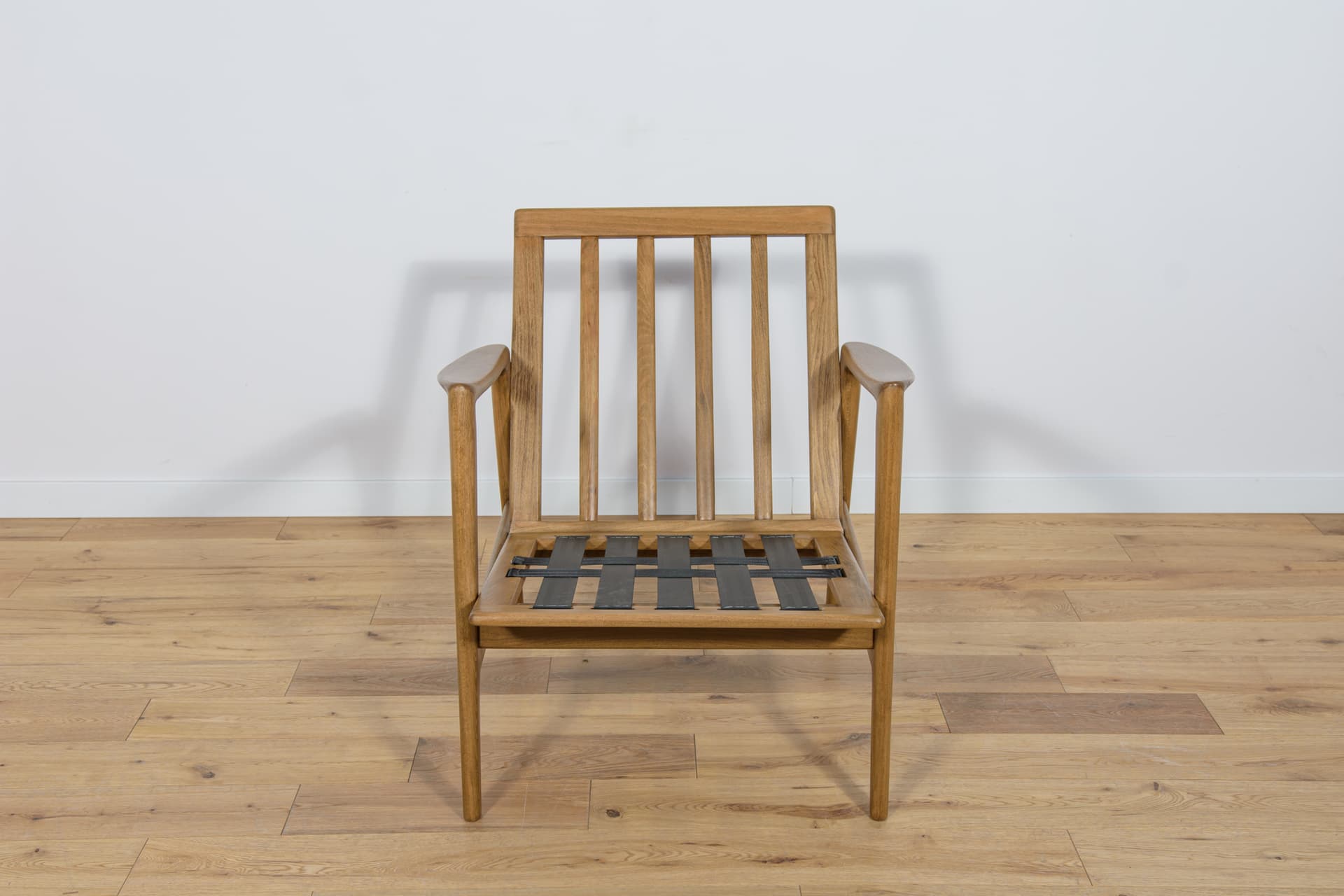 Armchair 300-139, grey, walnut beech, Swarzędzka Fabryka Mebli, Poland, 1960s. - 72617