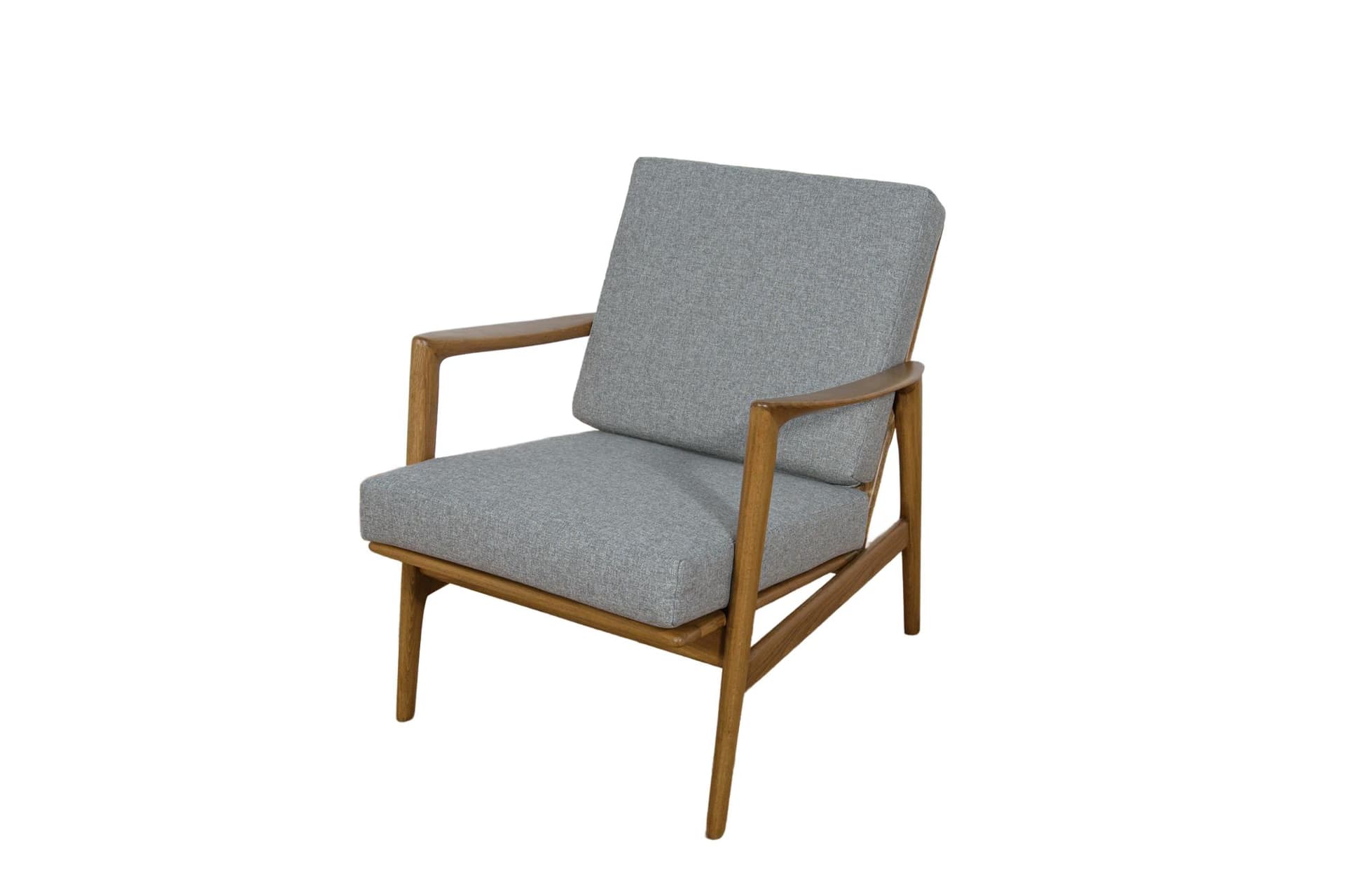 Armchair 300-139, grey, walnut beech, Swarzędzka Fabryka Mebli, Poland, 1960s.