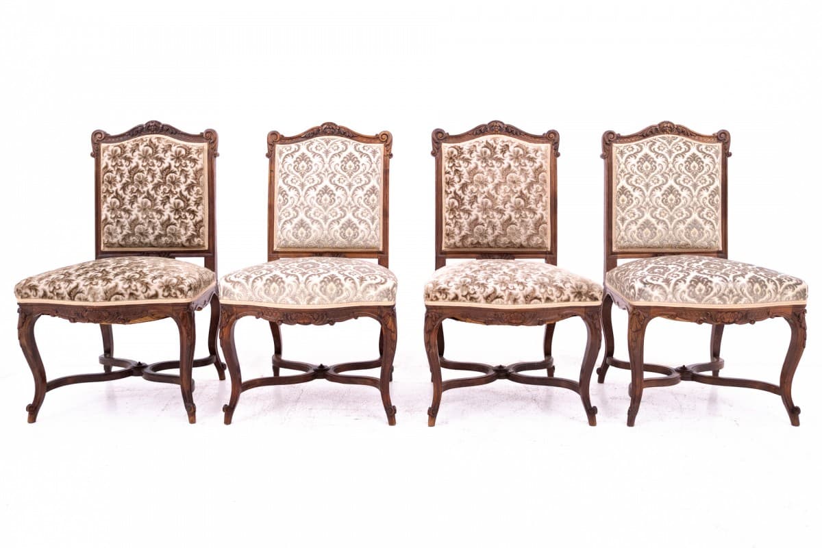 Dark Brown Set of 4 Chairs, France, 1910s - 50129