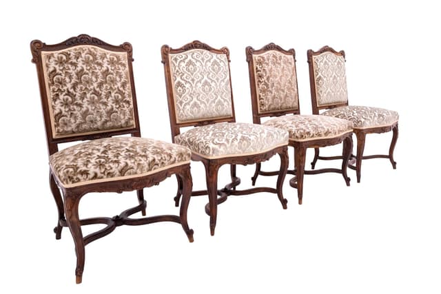 Dark Brown Set of 4 Chairs, France, 1910s - DIMENSION