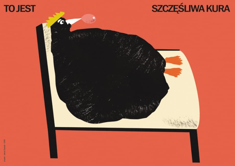Poster To jest szczęśliwa kura, 50x70 cm, by J. Zasada, Jakub Zasada