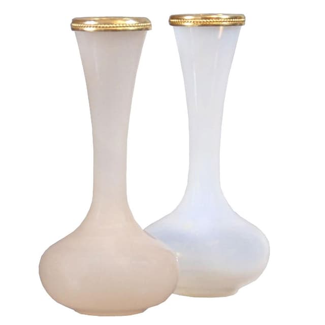 Białe opalizujące wazoniki, proj. V. Nason, Włochy, lata 60. - WYMIARY