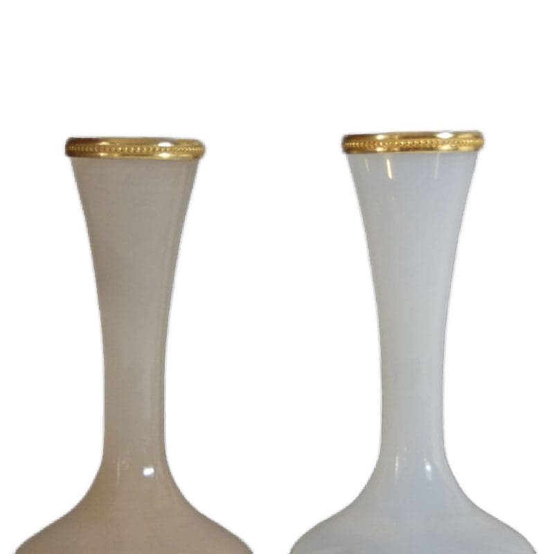 Białe opalizujące wazoniki, proj. V. Nason, Włochy, lata 60. - 6051